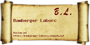 Bamberger Laborc névjegykártya